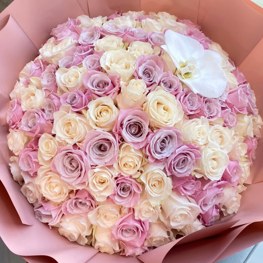 Dream Bouquet:Pink&white roses